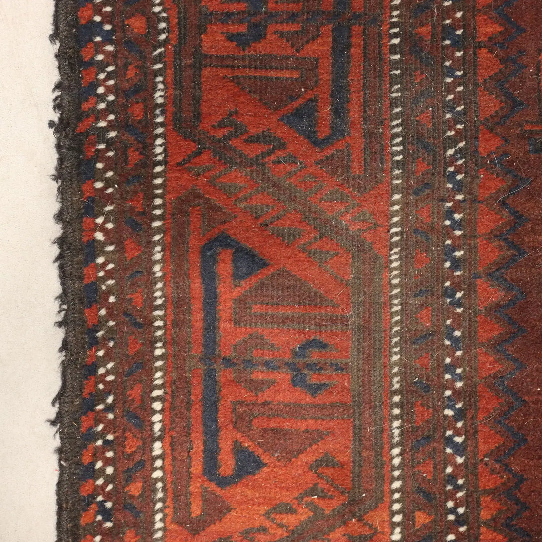 Antique Asian Carpet Wool Thin Knot Handmade 78 x 39 In