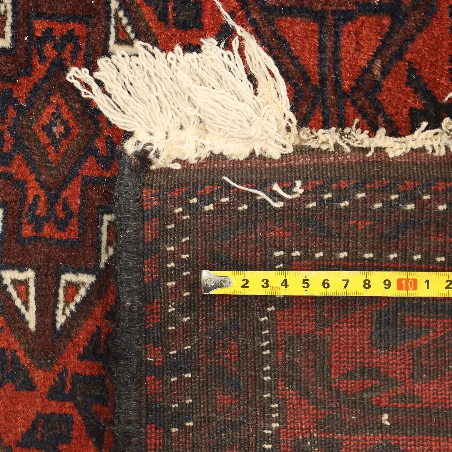 Antique Asian Carpet Wool Thin Knot Handmade 78 x 39 In