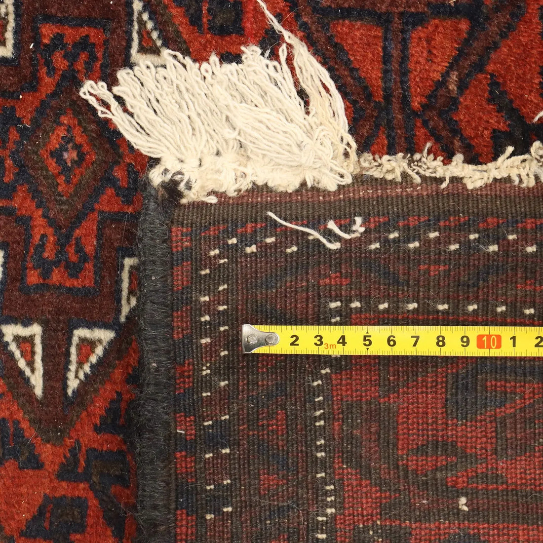 Antique Asian Carpet Wool Thin Knot Handmade 78 x 39 In