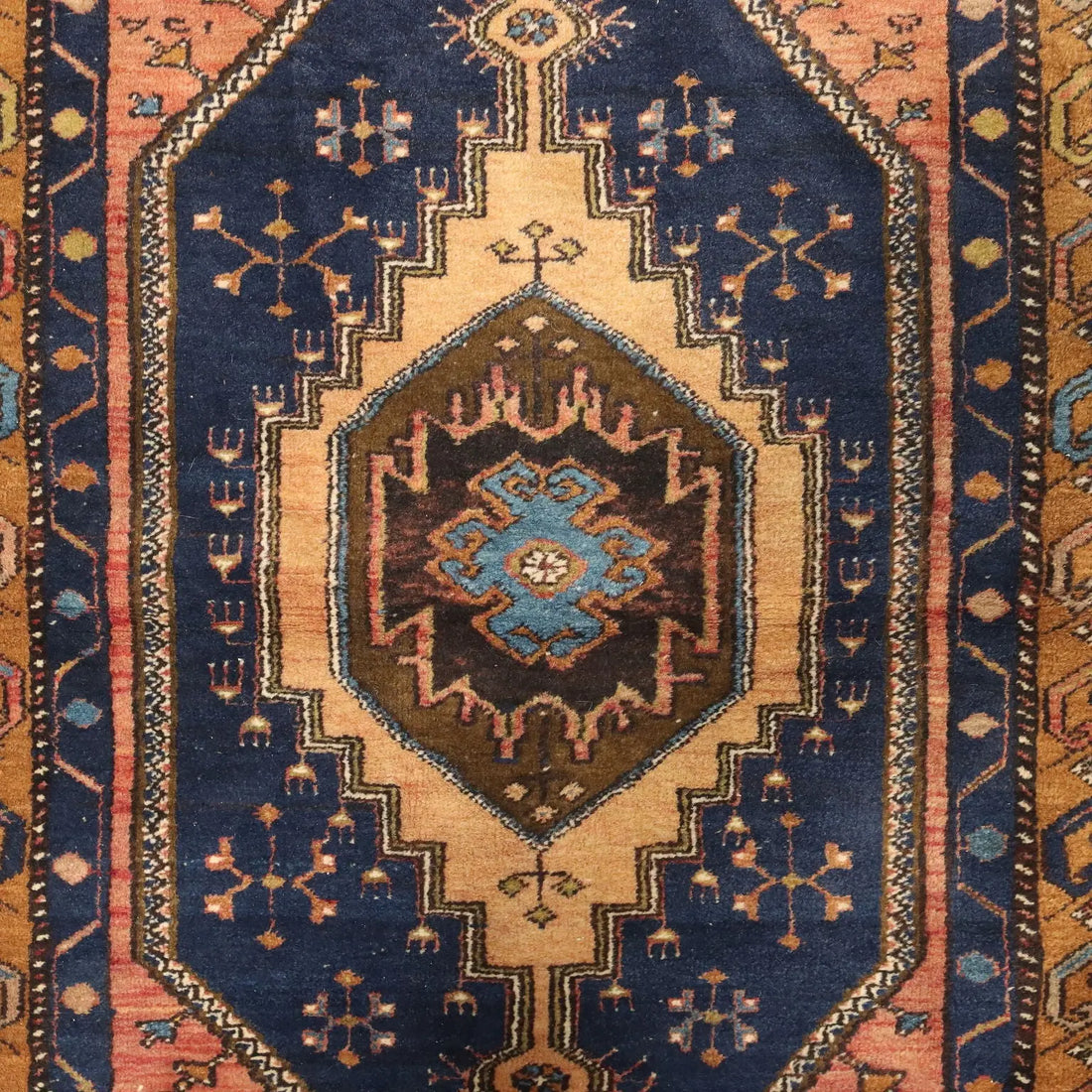 Antique Asian Carpet Cotton Thin Knot Handmade 78 x 42 In