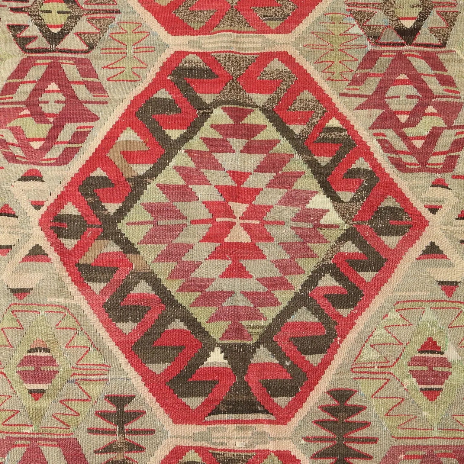 Antique Kilim Rug Cotton Wool Handmade 87 x 58 In Original
