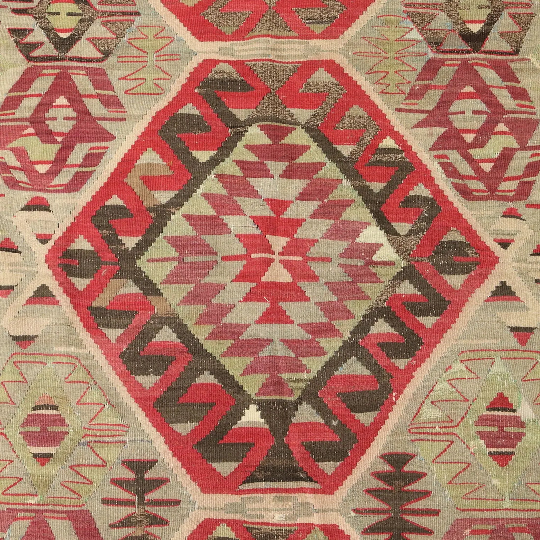 Antique Kilim Rug Cotton Wool Handmade 87 x 58 In Original
