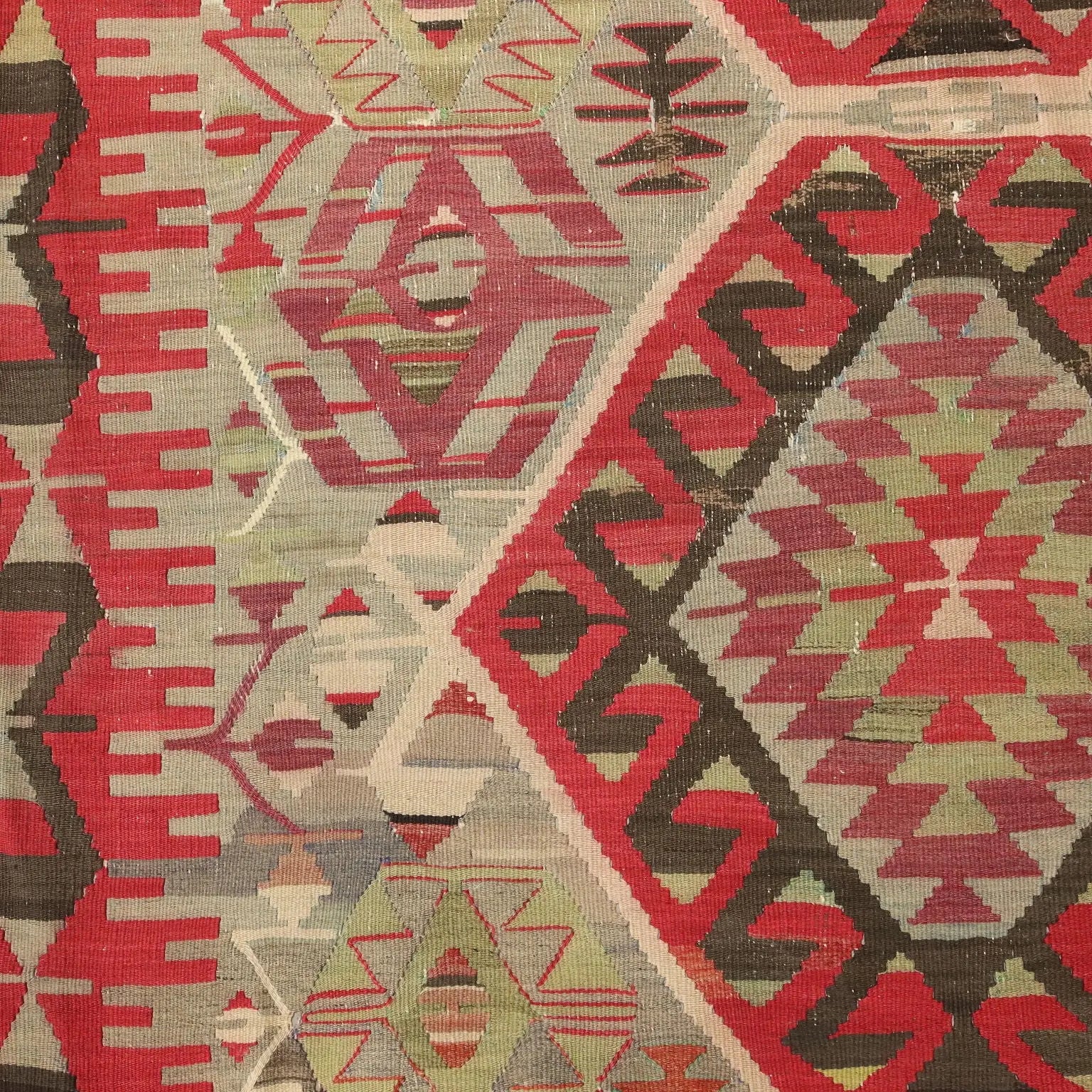 Antique Kilim Rug Cotton Wool Handmade 87 x 58 In Original