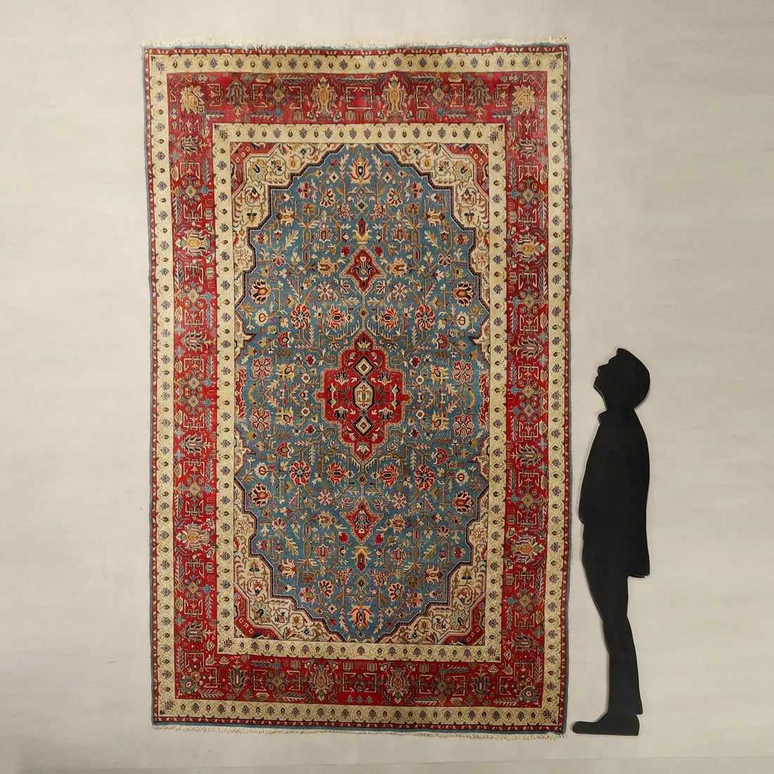 Antique Asian Carpet Cotton Wool Thin Knot 123 x 80 In