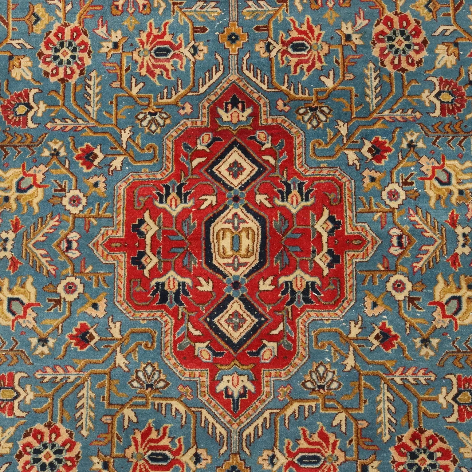 Antique Asian Carpet Cotton Wool Thin Knot 123 x 80 In