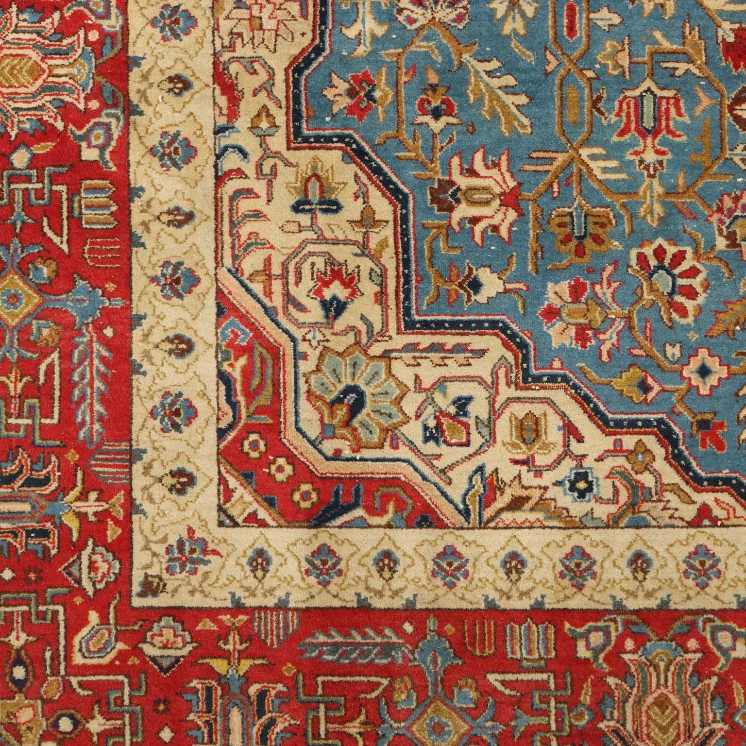 Antique Asian Carpet Cotton Wool Thin Knot 123 x 80 In