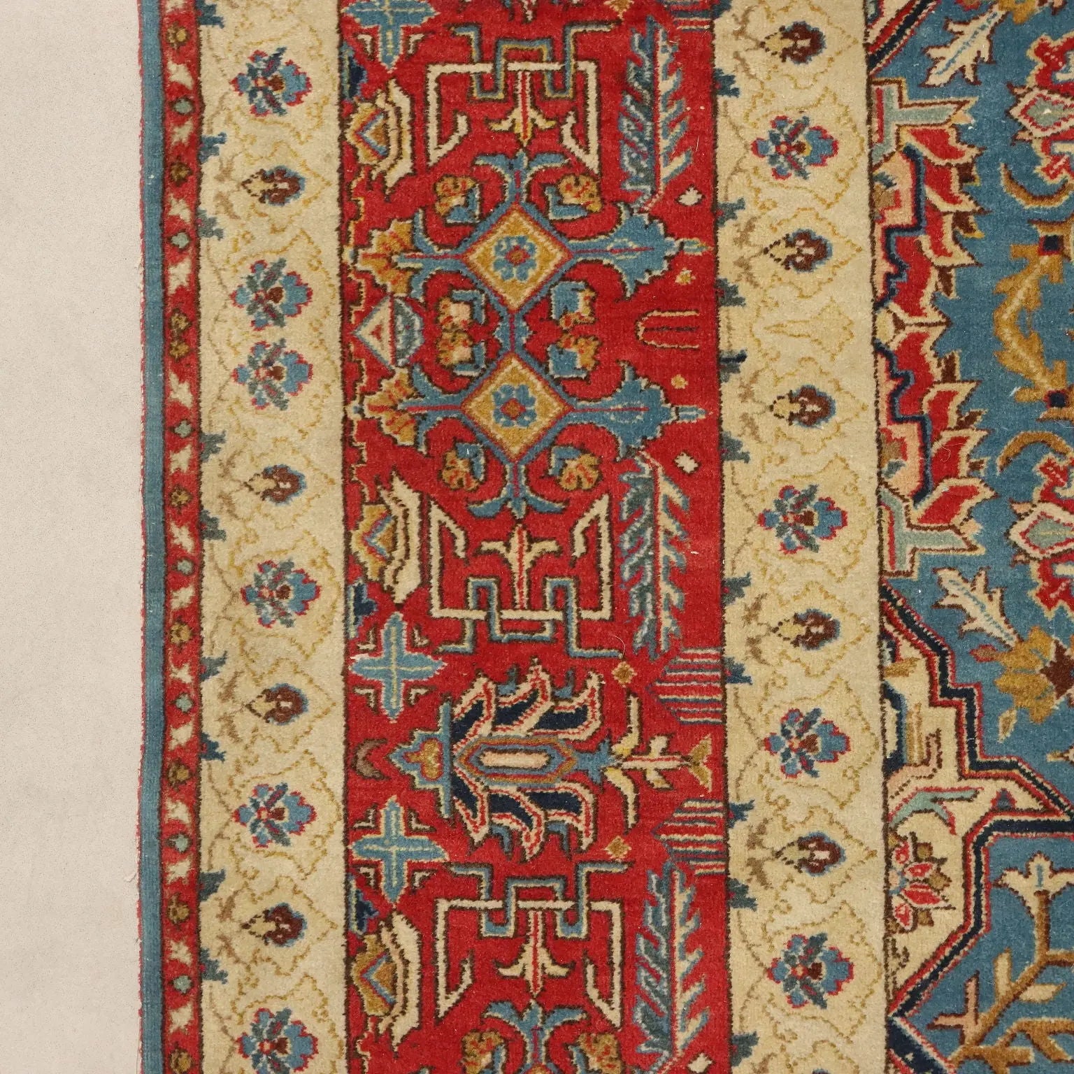 Antique Asian Carpet Cotton Wool Thin Knot 123 x 80 In