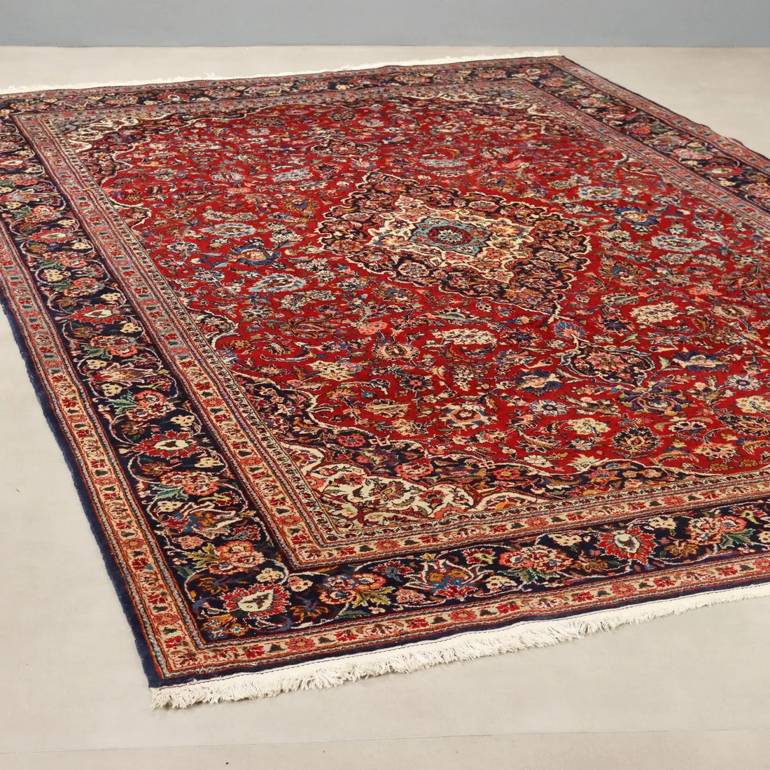 Antique Asian Carpet Cotton Wool Heavy Knot 131 x 87 In