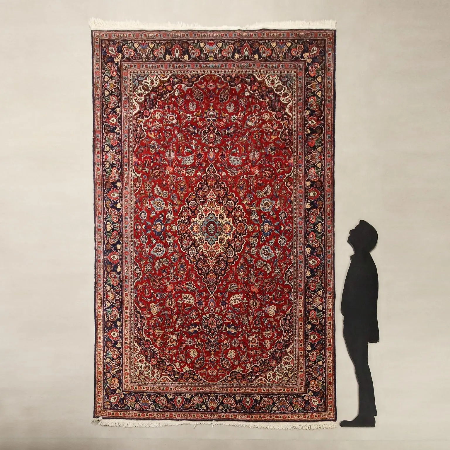Antique Asian Carpet Cotton Wool Heavy Knot 131 x 87 In