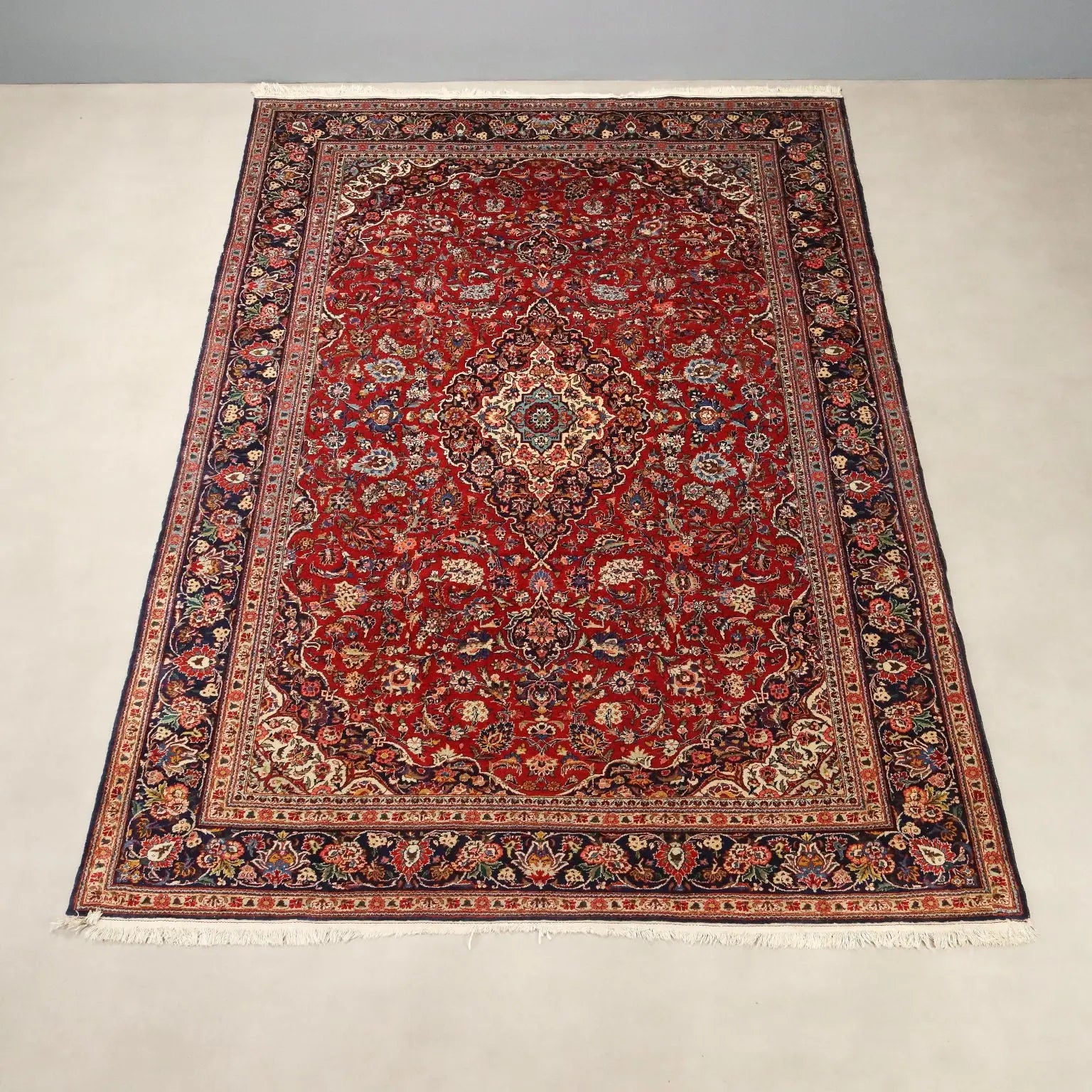 Antique Asian Carpet Cotton Wool Heavy Knot 131 x 87 In