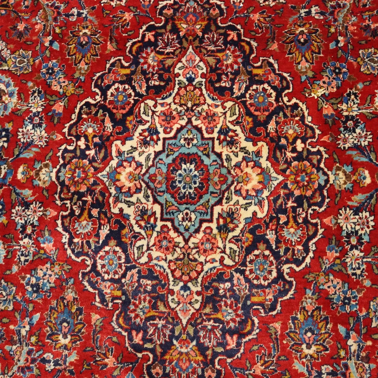 Antique Asian Carpet Cotton Wool Heavy Knot 131 x 87 In