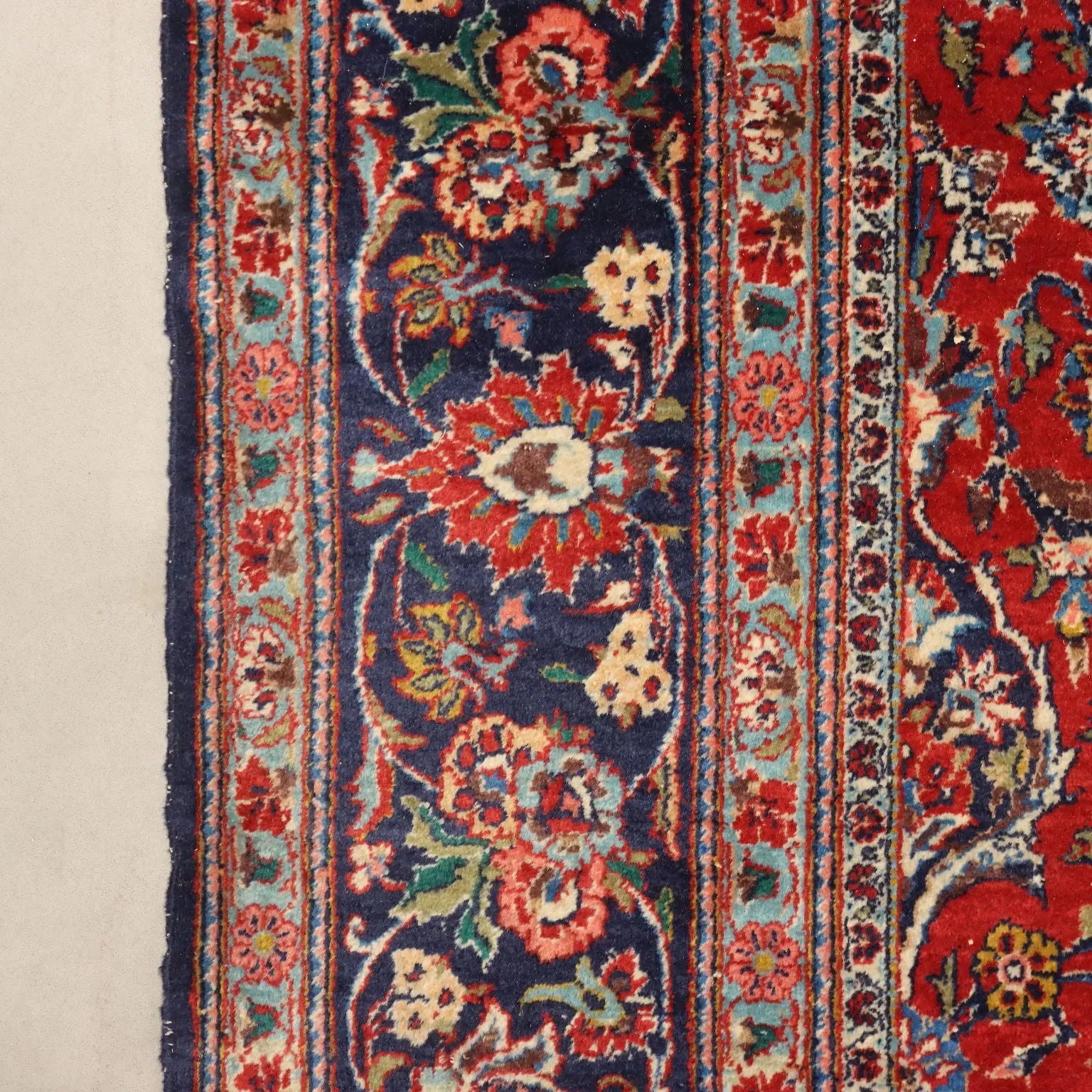 Antique Asian Carpet Cotton Wool Heavy Knot 131 x 87 In