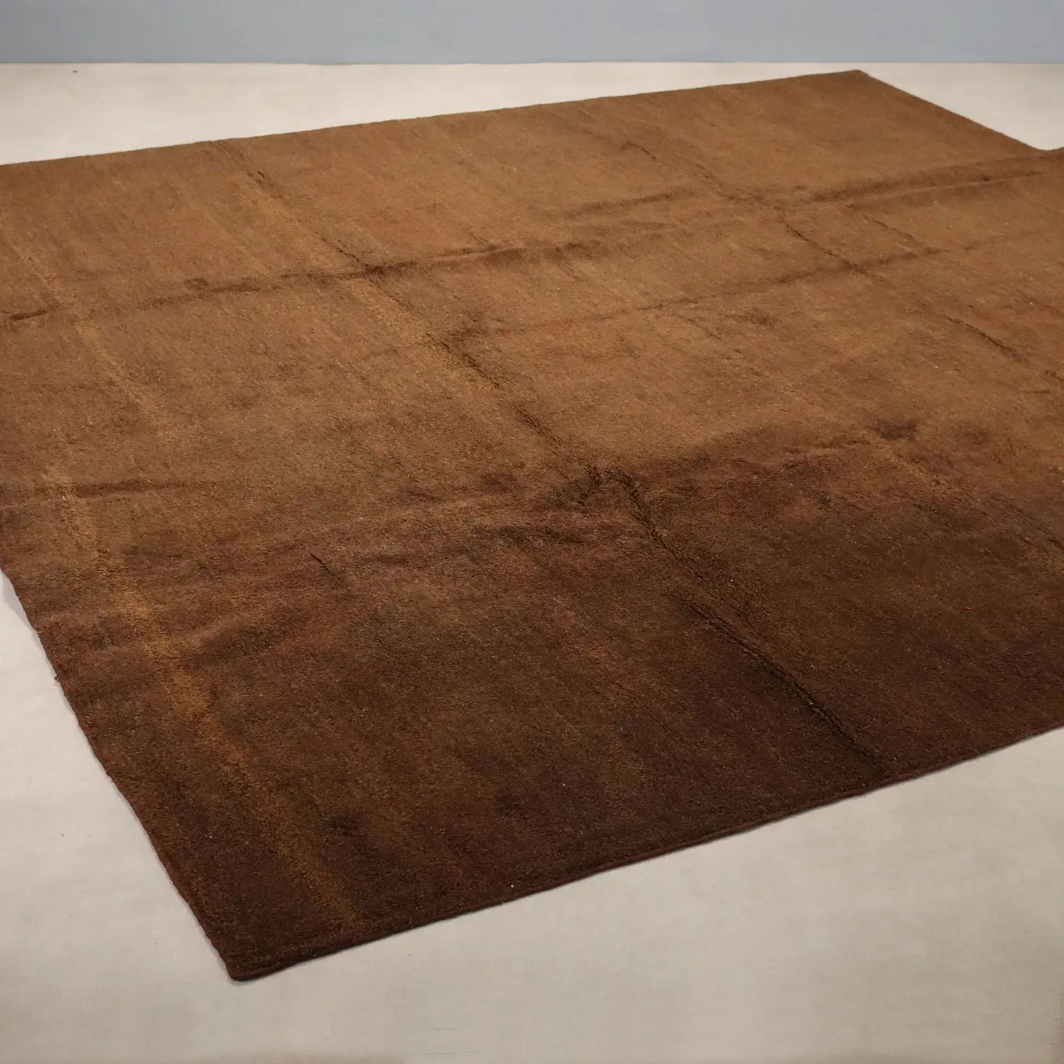 Antique Asian Carpet Wool Thin Knot Handmade 118 x 118 In