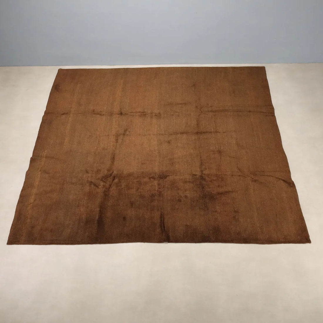 Antique Asian Carpet Wool Thin Knot Handmade 118 x 118 In
