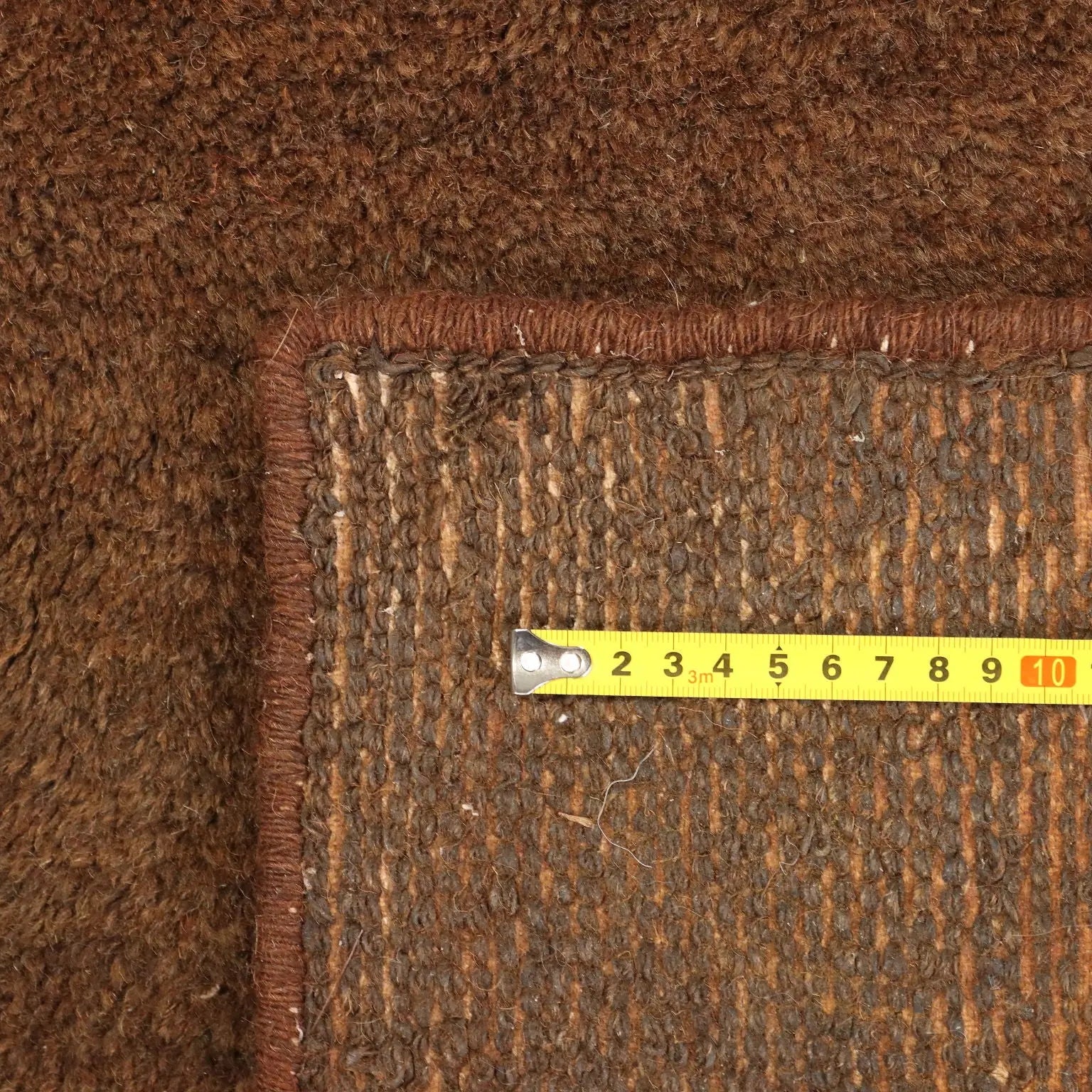 Antique Asian Carpet Wool Thin Knot Handmade 118 x 118 In