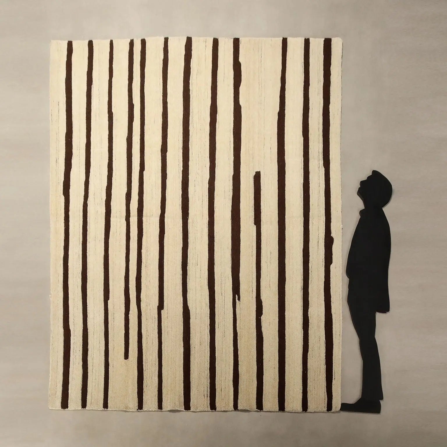 Vintage Sartori Burano Rug Thin Knot Striped 108 x 100 In