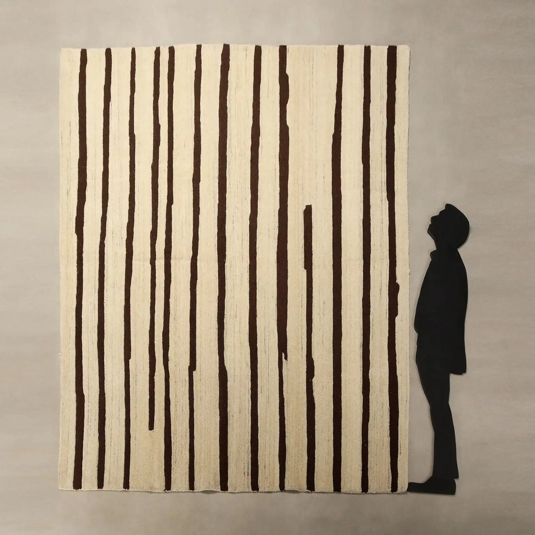 Vintage Sartori Burano Rug Thin Knot Striped 108 x 100 In