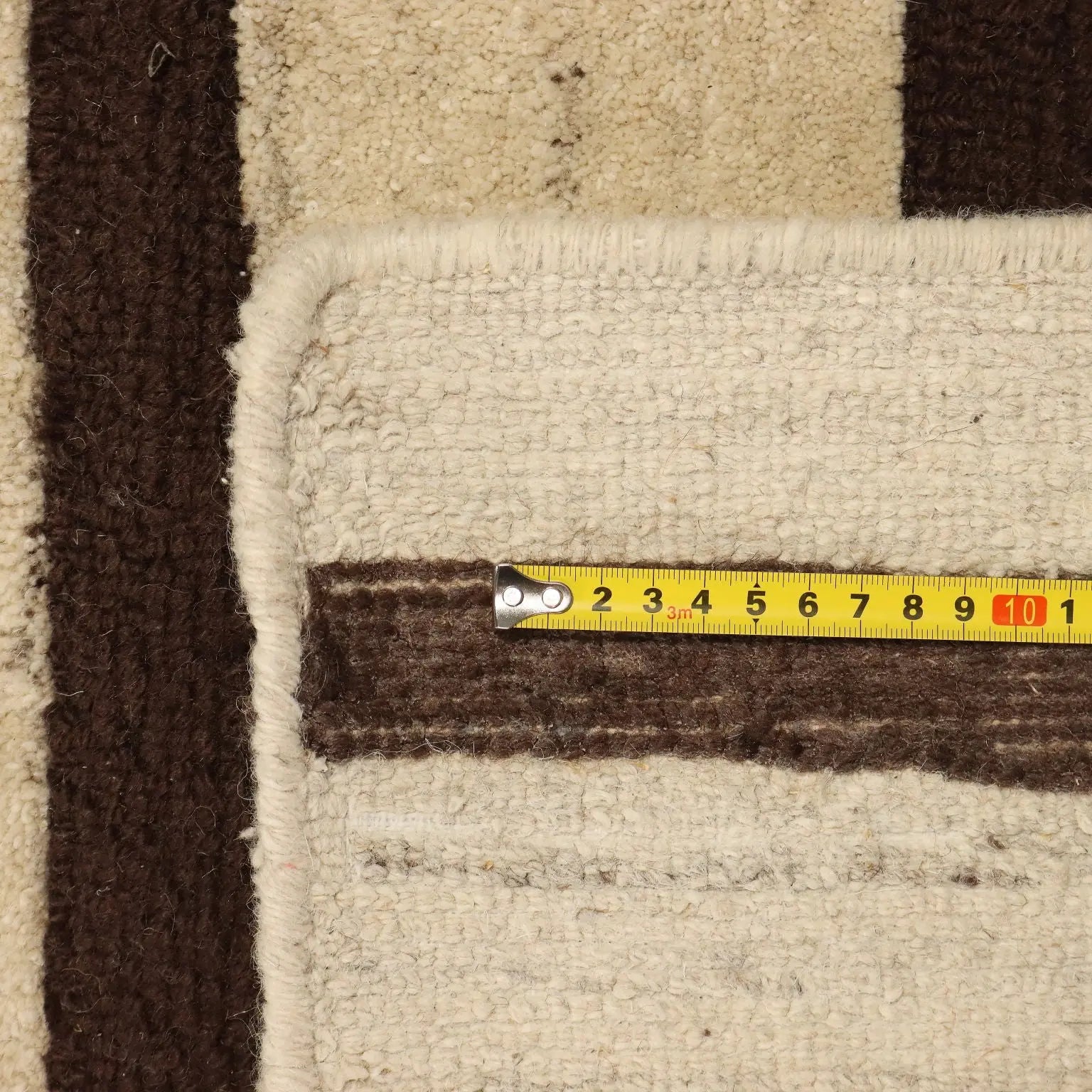 Vintage Sartori Burano Rug Thin Knot Striped 108 x 100 In