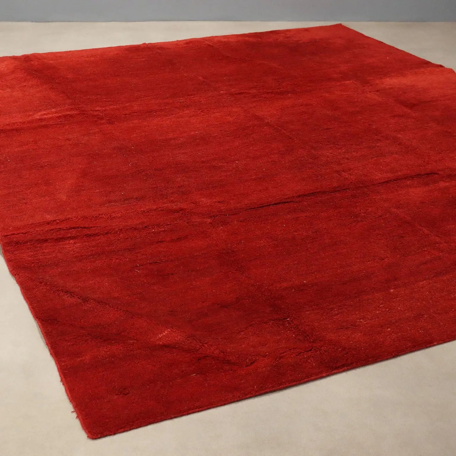 Antique Asian Carpet Wool Heavy Knot Handmade 118 x 98 In