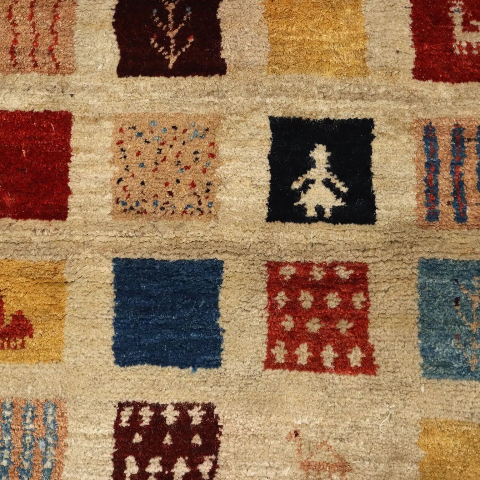 Antique Asian Carpet Wool Heavy Knot Handmade 35 x 61 In