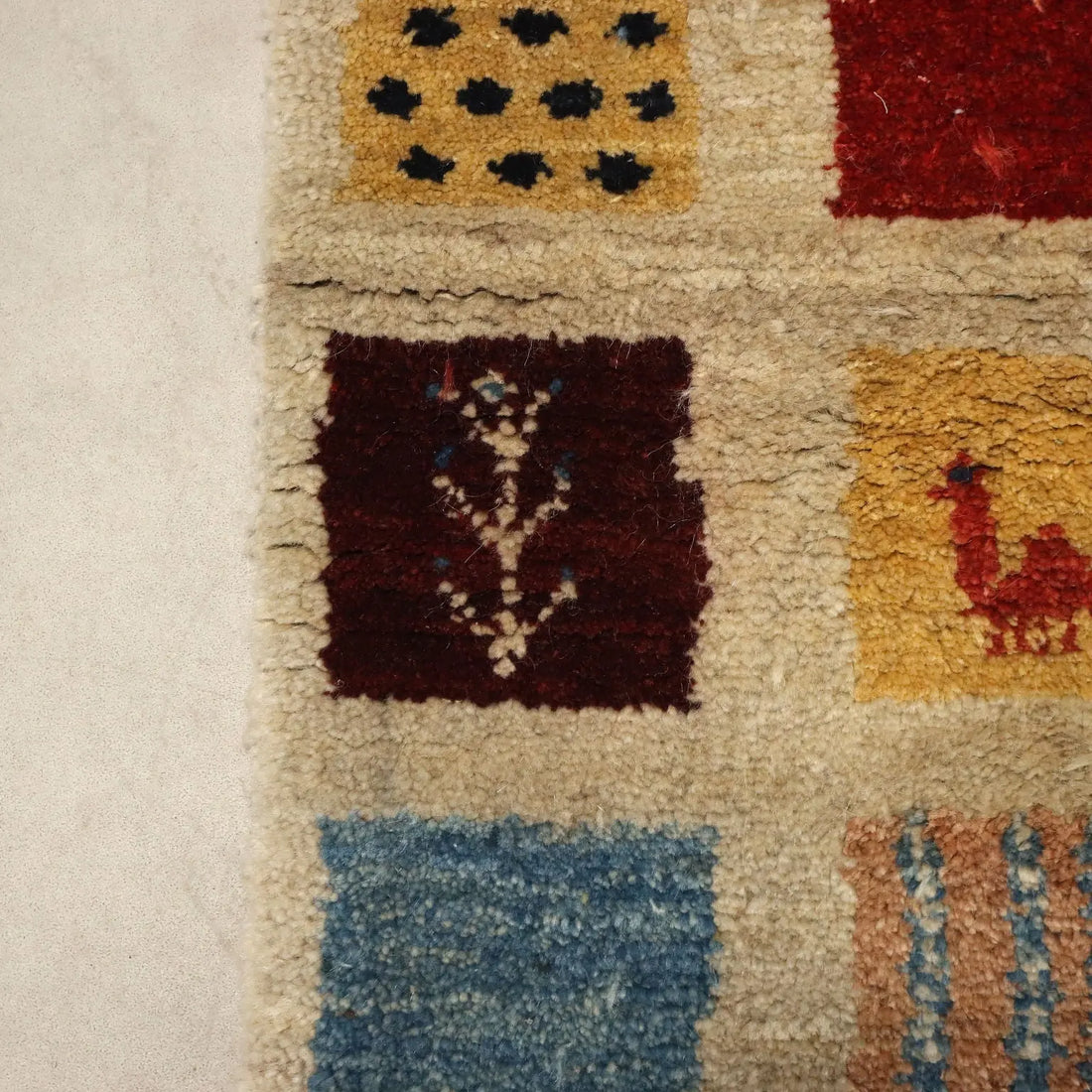 Antique Asian Carpet Wool Heavy Knot Handmade 35 x 61 In