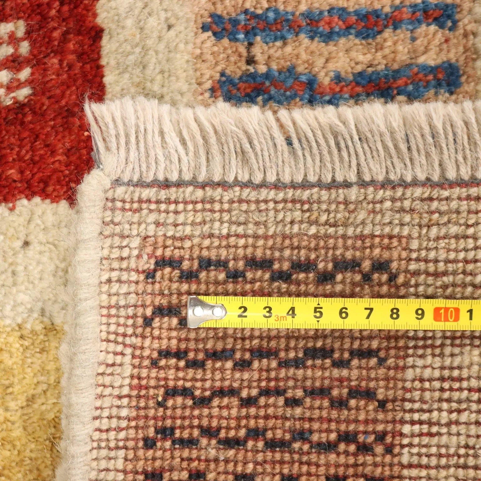 Antique Asian Carpet Wool Heavy Knot Handmade 35 x 61 In