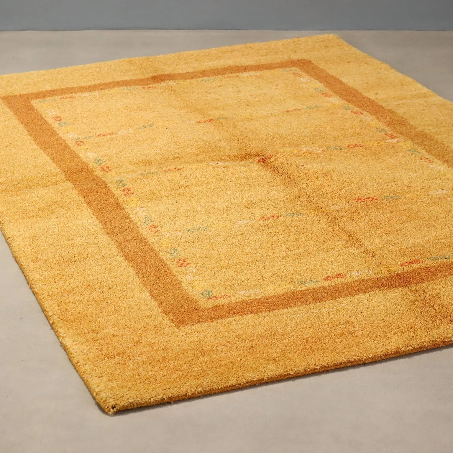 Antique Asian Carpet Cotton Wool Heavy Knot 79 x 55 In