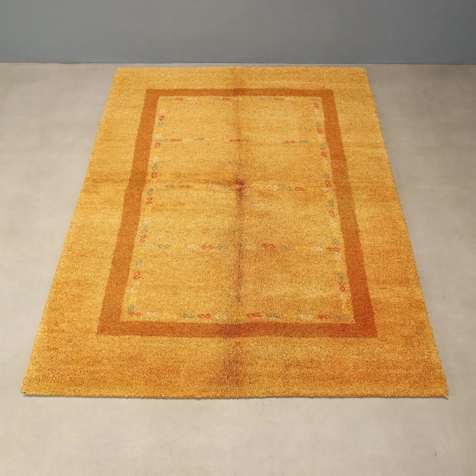 Antique Asian Carpet Cotton Wool Heavy Knot 79 x 55 In