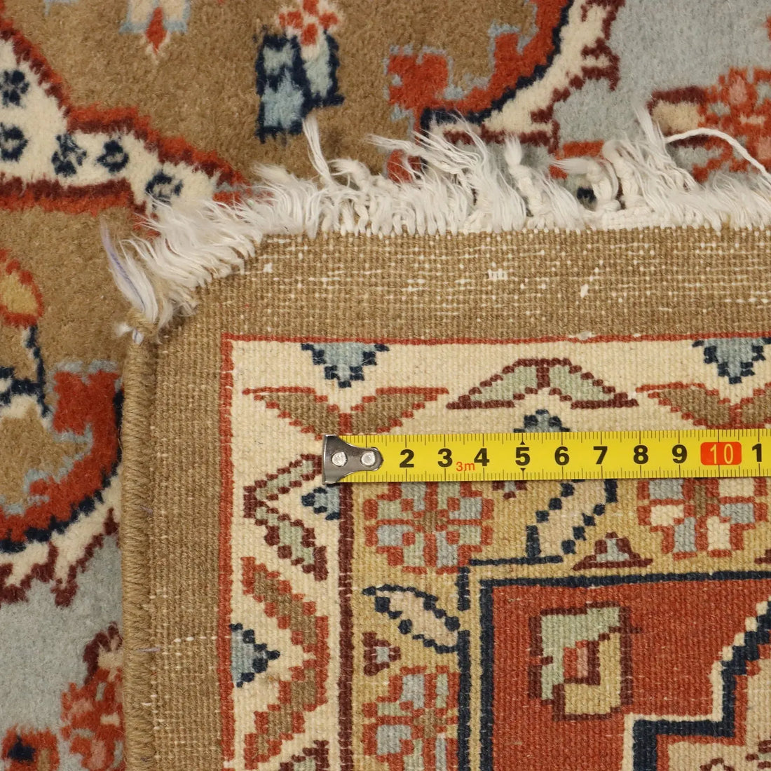 Antique Srinagar Carpet Cotton Wool Thin Knot 110 x 79 In