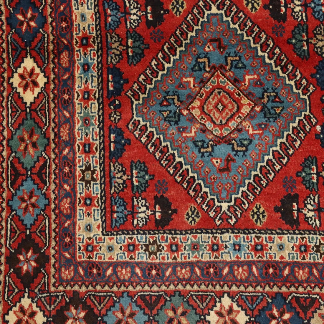 Antique Asian Carpet Wool Heavy Knot Handmade 81 x 77 In