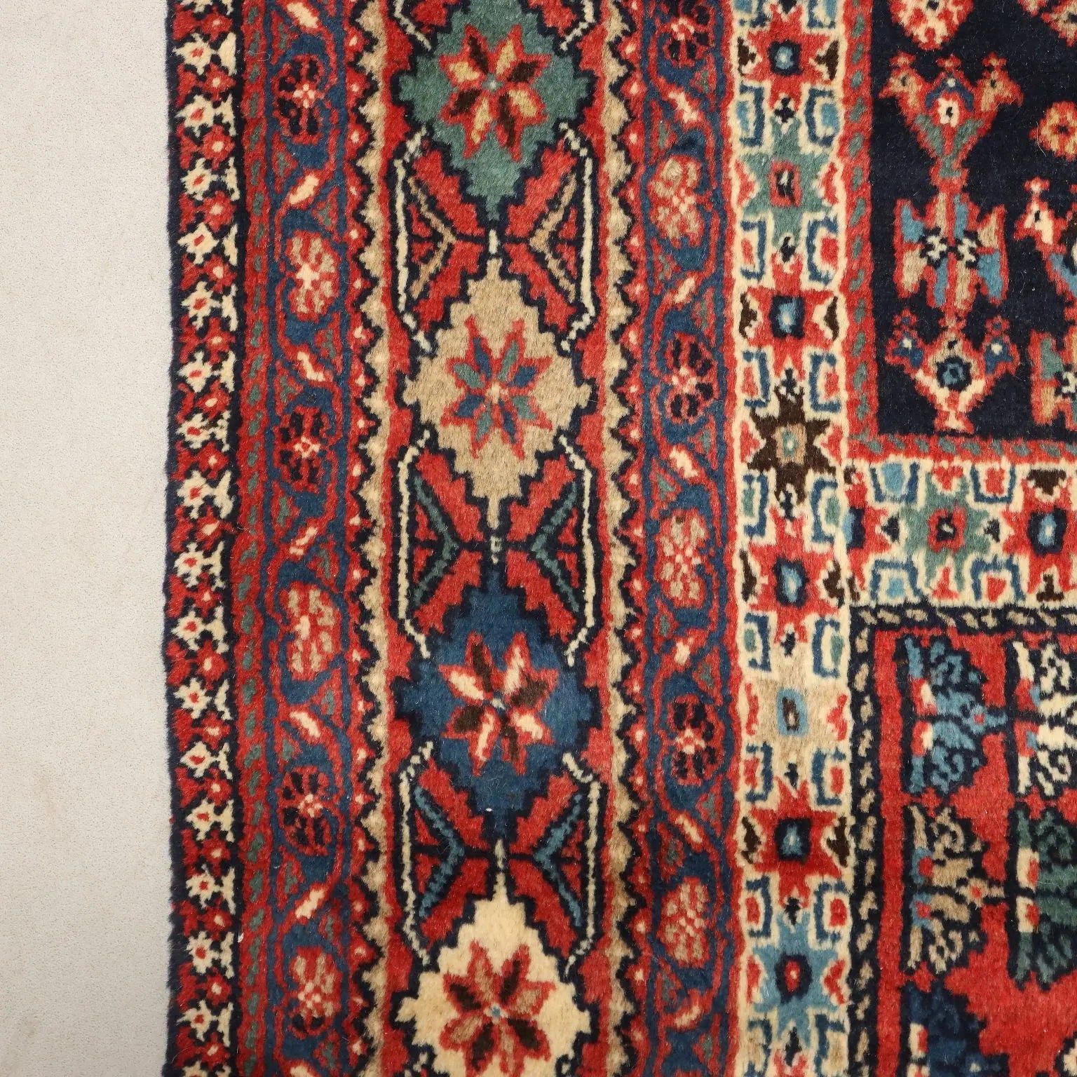 Antique Asian Carpet Wool Heavy Knot Handmade 81 x 77 In