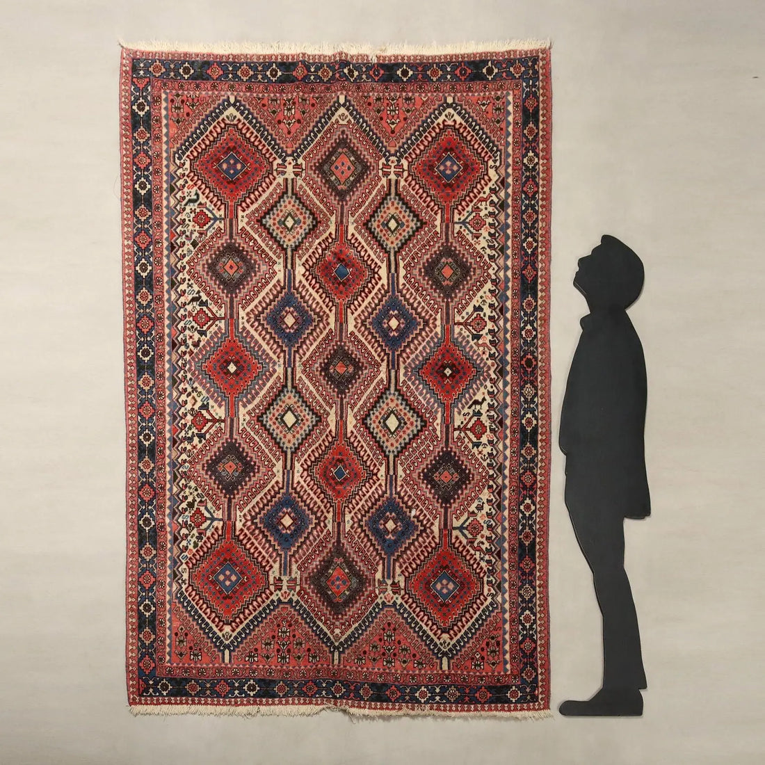 Antique Asian Carpet Wool Heavy Knot Handmade 94 x 64 In