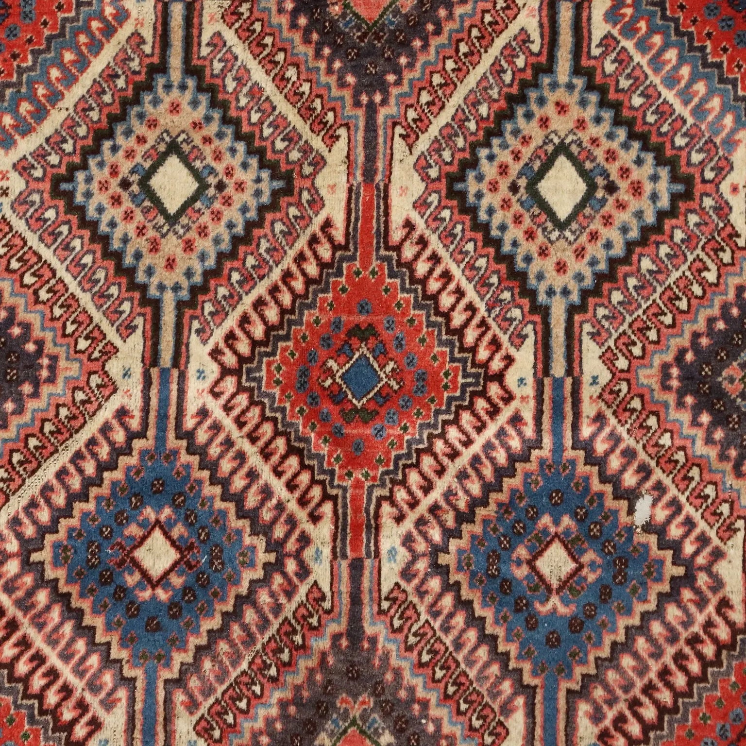Antique Asian Carpet Wool Heavy Knot Handmade 94 x 64 In
