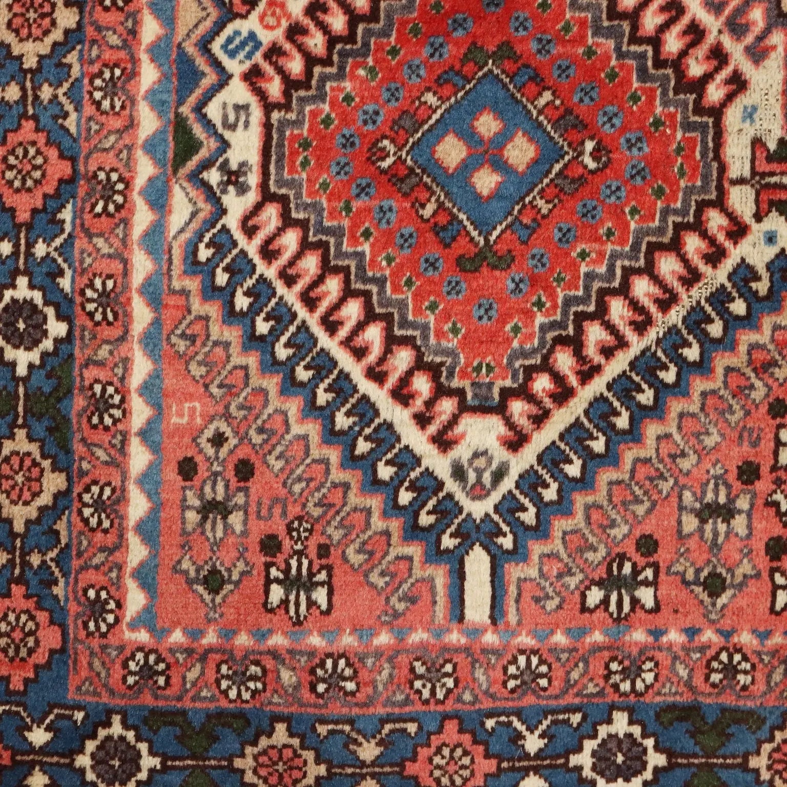 Antique Asian Carpet Wool Heavy Knot Handmade 94 x 64 In