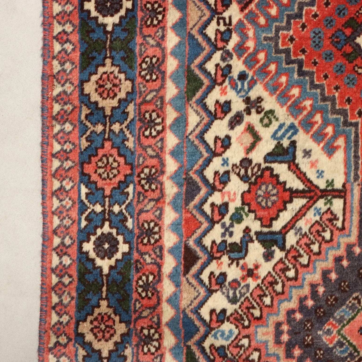 Antique Asian Carpet Wool Heavy Knot Handmade 94 x 64 In