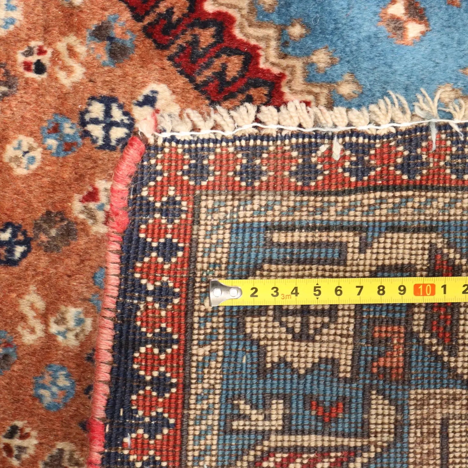 Antique Asian Carpet Wool Heavy Knot Handmade 92 x 62 In