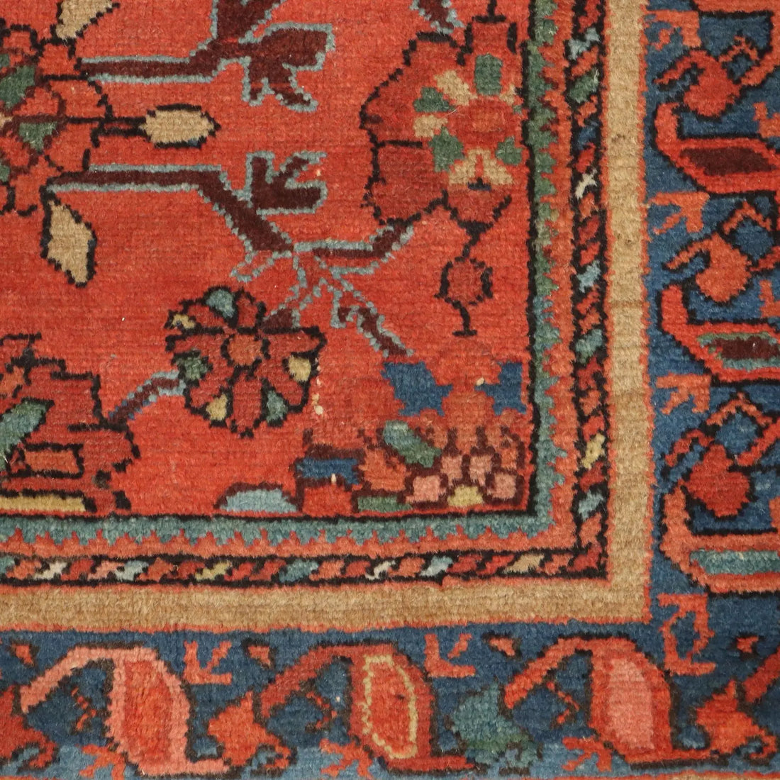 Antique Asian Carpet Cotton Wool Thin Knot 79 x 37 In