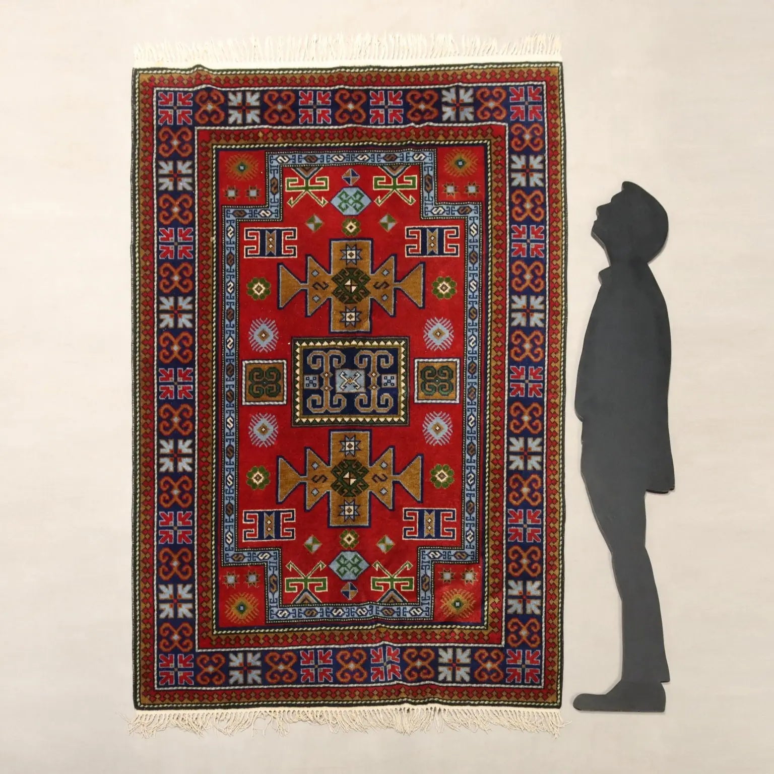 Antique Shirwan Carpet Cotton Wool Thin Knot Russia 84 x 59 In