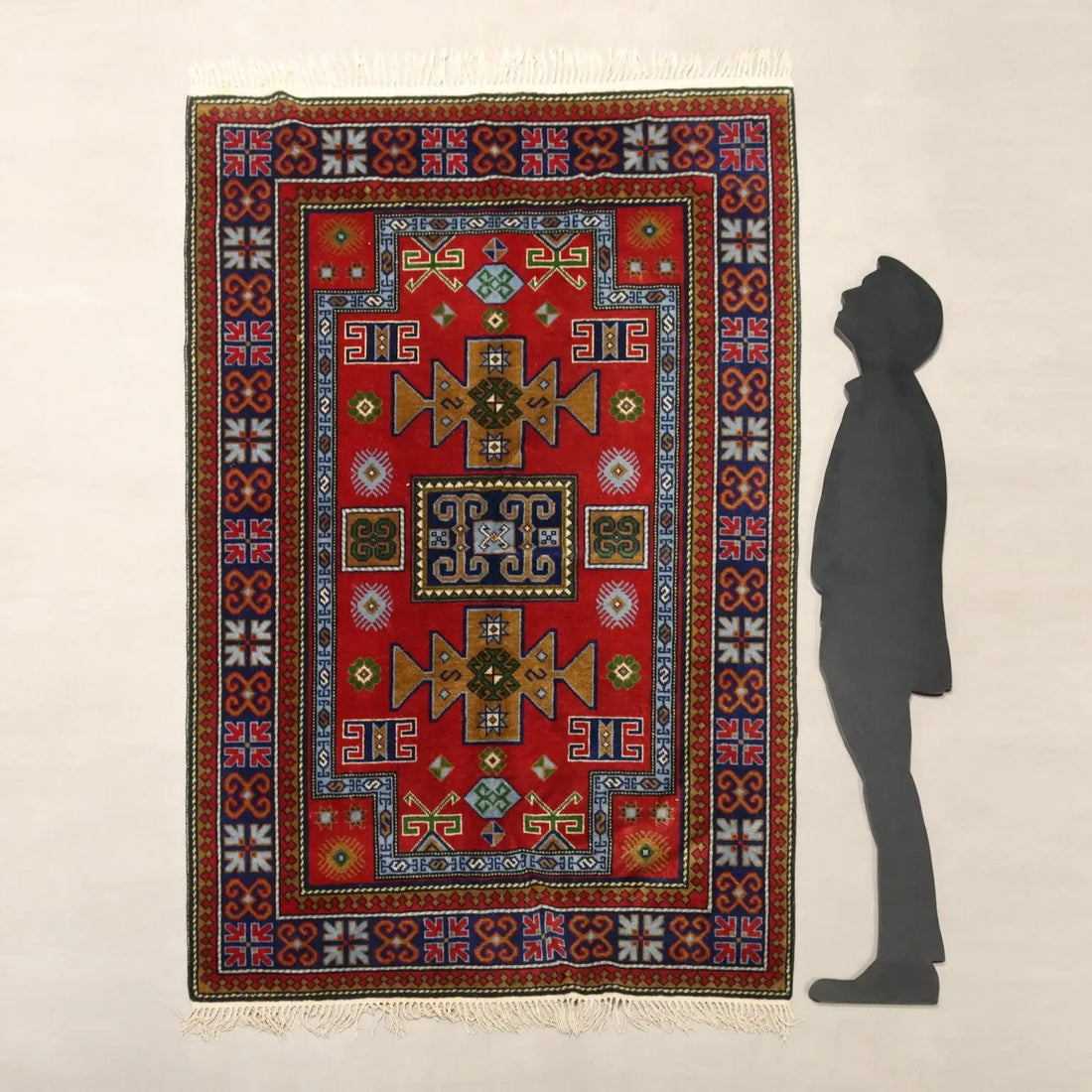 Antique Shirwan Carpet Cotton Wool Thin Knot Russia 84 x 59 In