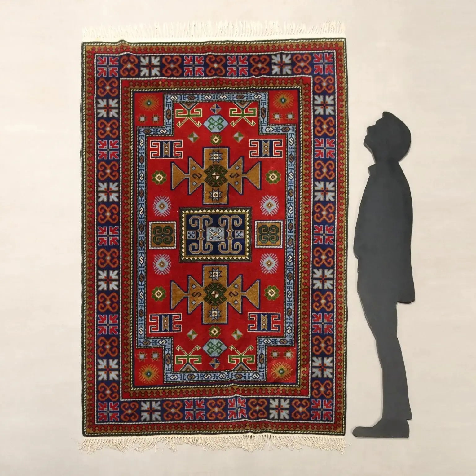 Antique Shirwan Carpet Cotton Wool Thin Knot Russia 84 x 59 In
