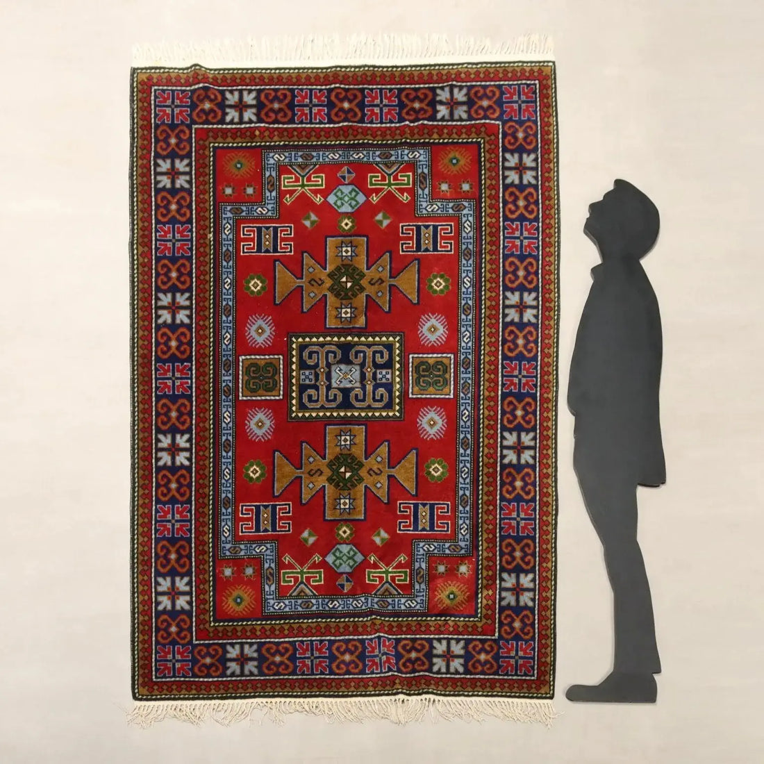 Antique Shirwan Carpet Cotton Wool Thin Knot Russia 84 x 59 In