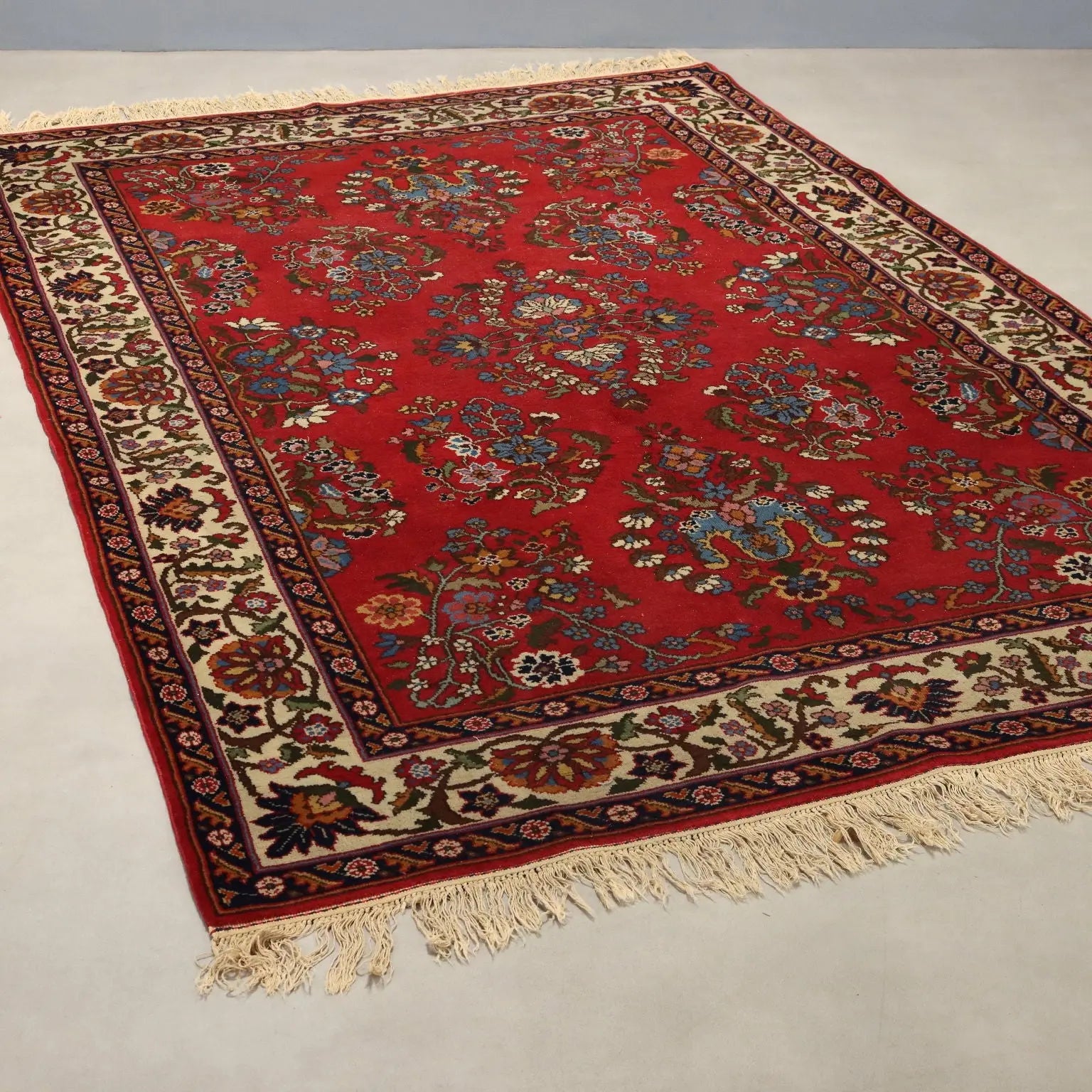 Antique Esparta Carpet Cotton Wool Heavy Knot 102 x 67 In