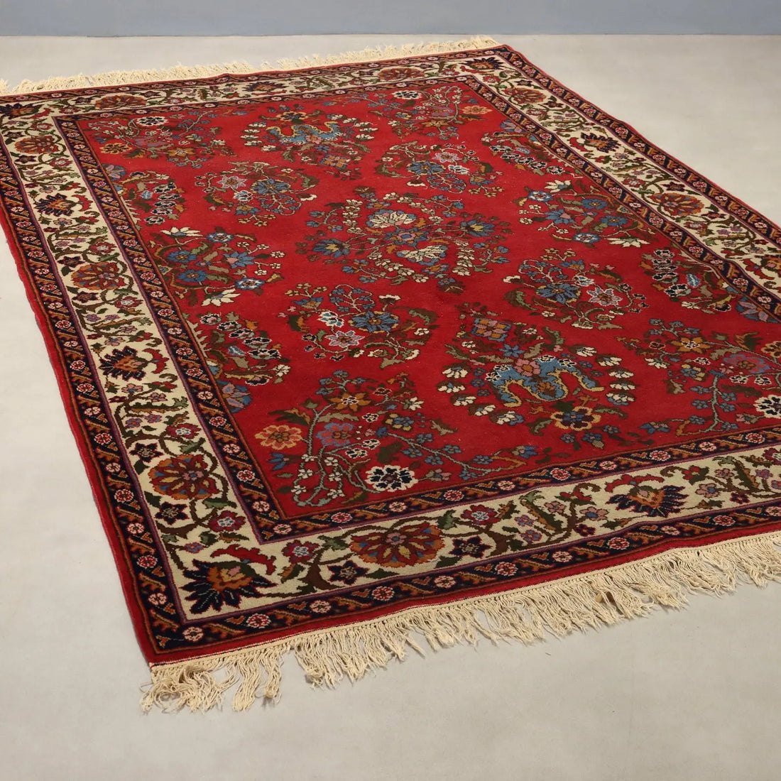 Antique Esparta Carpet Cotton Wool Heavy Knot 102 x 67 In