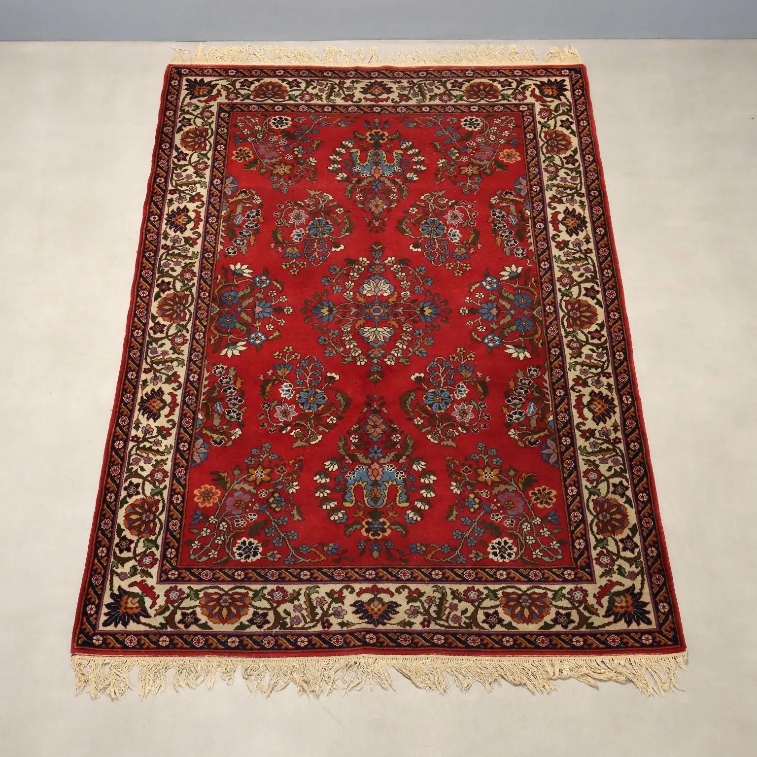 Antique Esparta Carpet Cotton Wool Heavy Knot 102 x 67 In