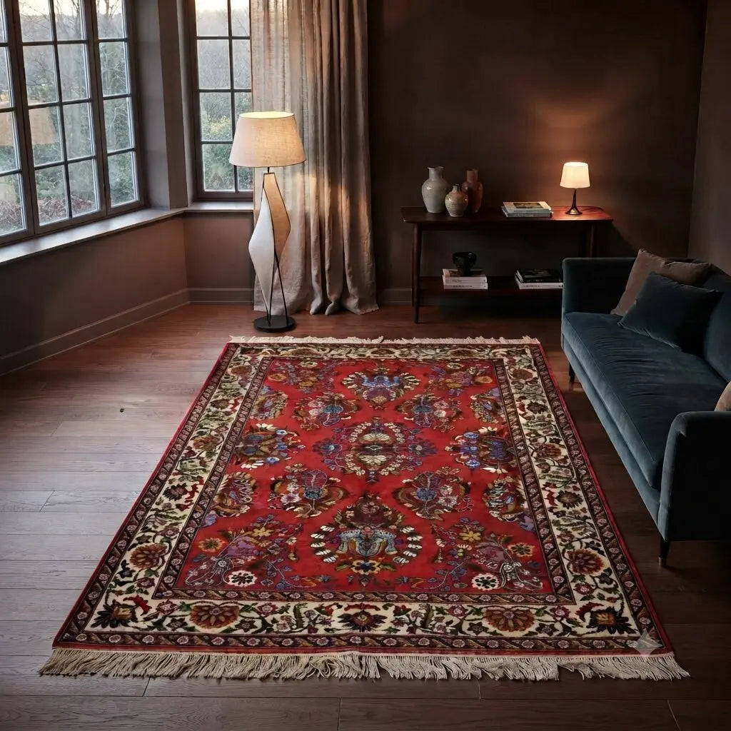 Antique Esparta Carpet Cotton Wool Heavy Knot 102 x 67 In