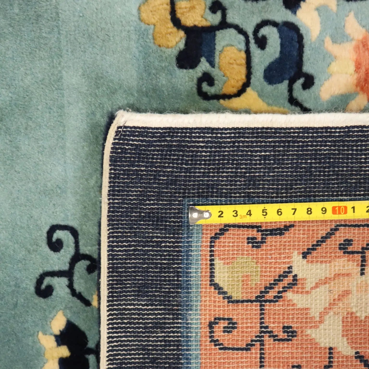 Antique Beijing Carpet Cotton Wool Thin Knot China 106 x 71 In