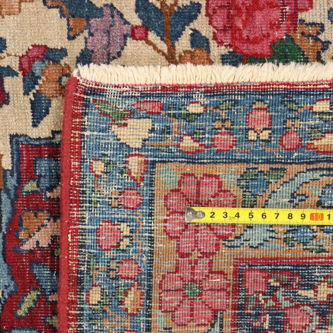 Antique Asian Carpet Cotton Wool Thin Knot 161 x 108 In