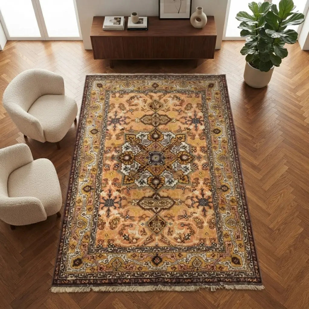 Antique Agadir Carpet Cotton Wool Heavy Knot Morocco 98 x 67 In