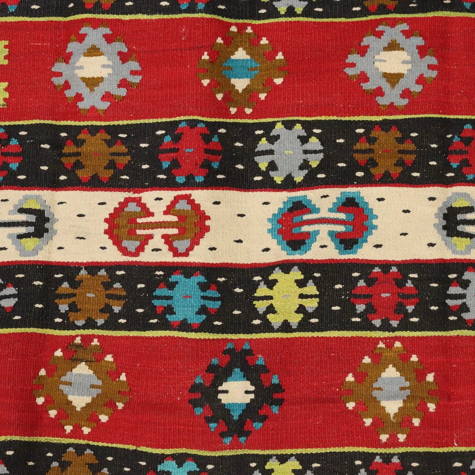 Antique Kilim Carpet Wool Thin Knot Handmade 75 x 55 In