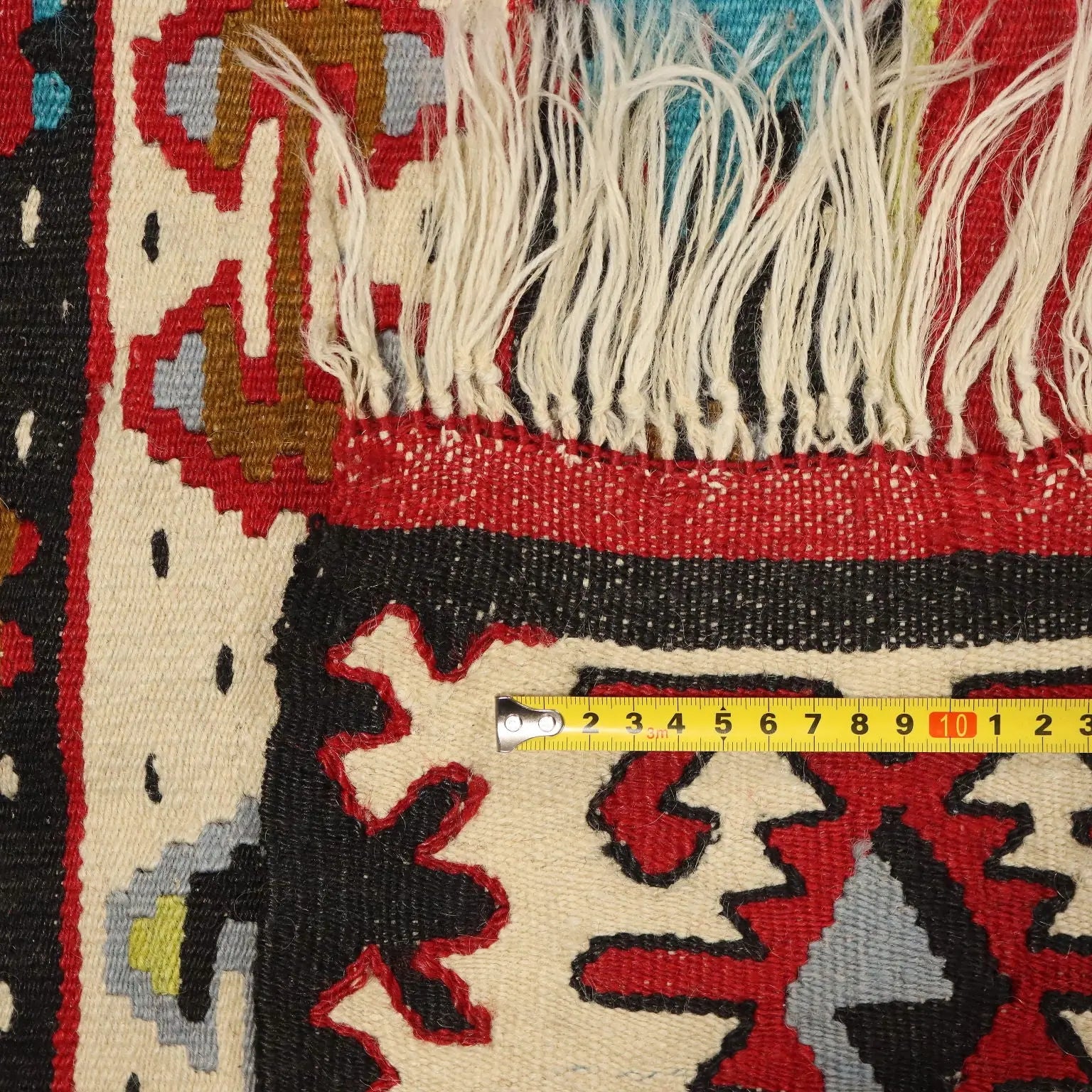 Antique Kilim Carpet Wool Thin Knot Handmade 75 x 55 In